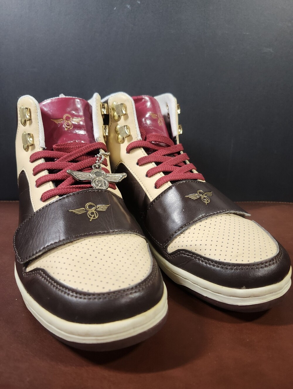 Creative Recreation Women High-Top Sneakers in Cream, Brown & Burgundy
